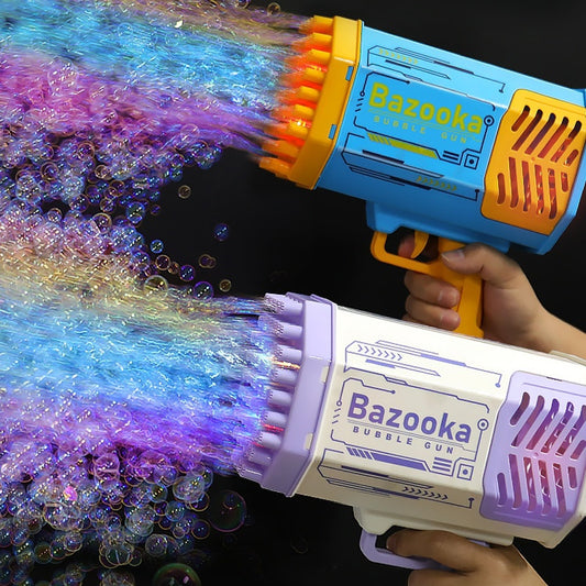 Automatic Bubble Gun Rocket Blower With Lights For Kids